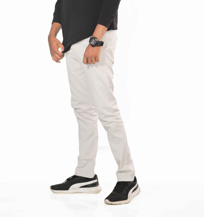 Silver white colour cotton trouser for men